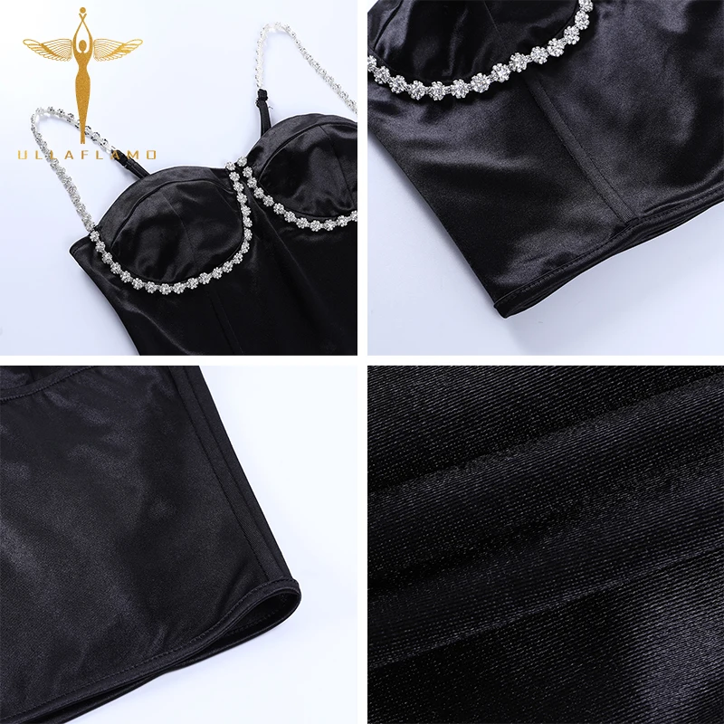 

Sexy Tube Top Stitching Sling Womens Tops Temperament Slim Off Shoulder Female Camisole Nightclub High Street Backless Short Top