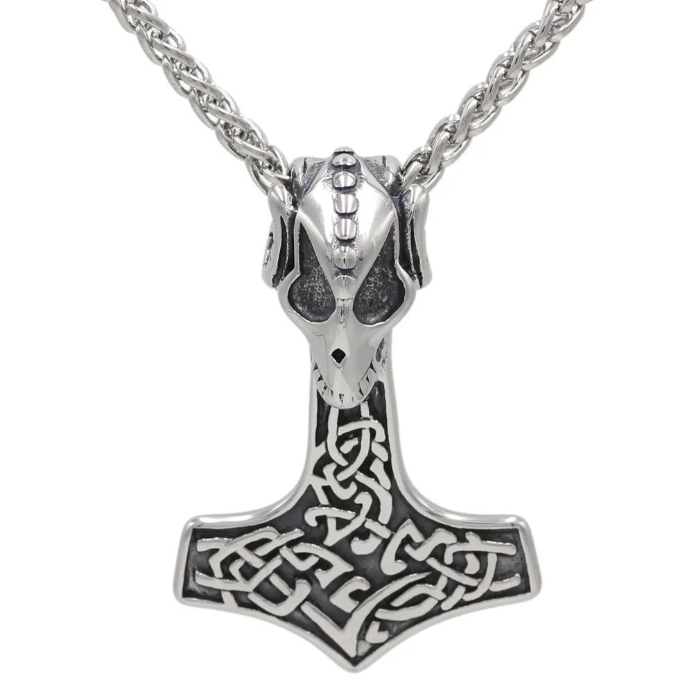 Youshone Norse из нержавеющей стали викингов череп козла Молот Тора амулет в виде
