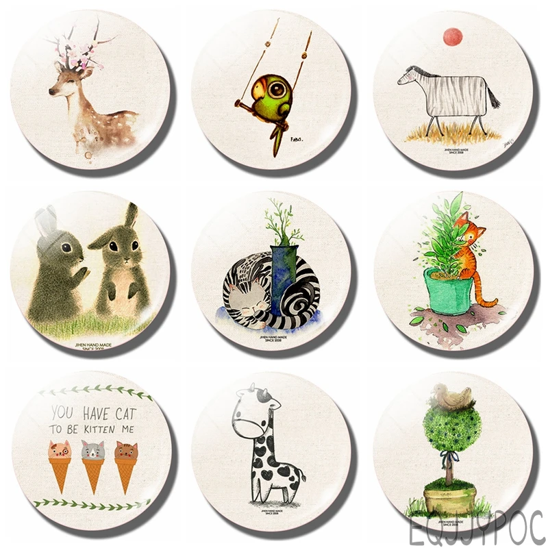 Art Painting 30 MM Fridge Magnet Create Children Education Glass Dome Magnetic Refrigerator Stickers Note Holder Home Decor|fridge magnet|magnetic