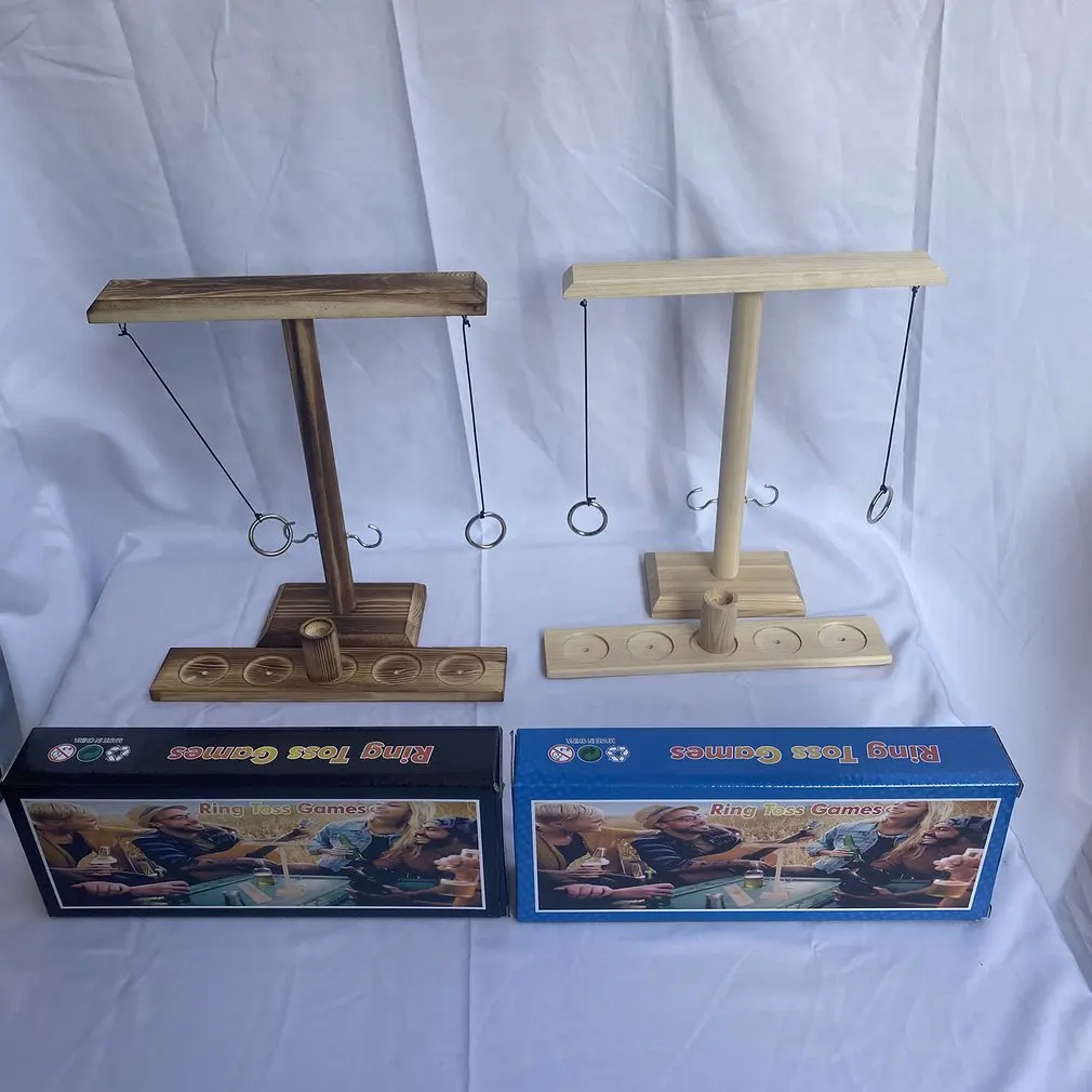 

Drinking Game Toy Wooden Ring Toss Game Toss Hook Board games montessori toy games kids toys for children adult Party Game