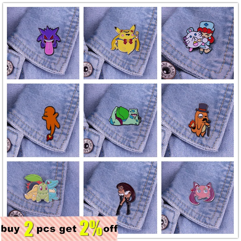 Эмалированная брошь в виде животных эльфов металлическая пастельного