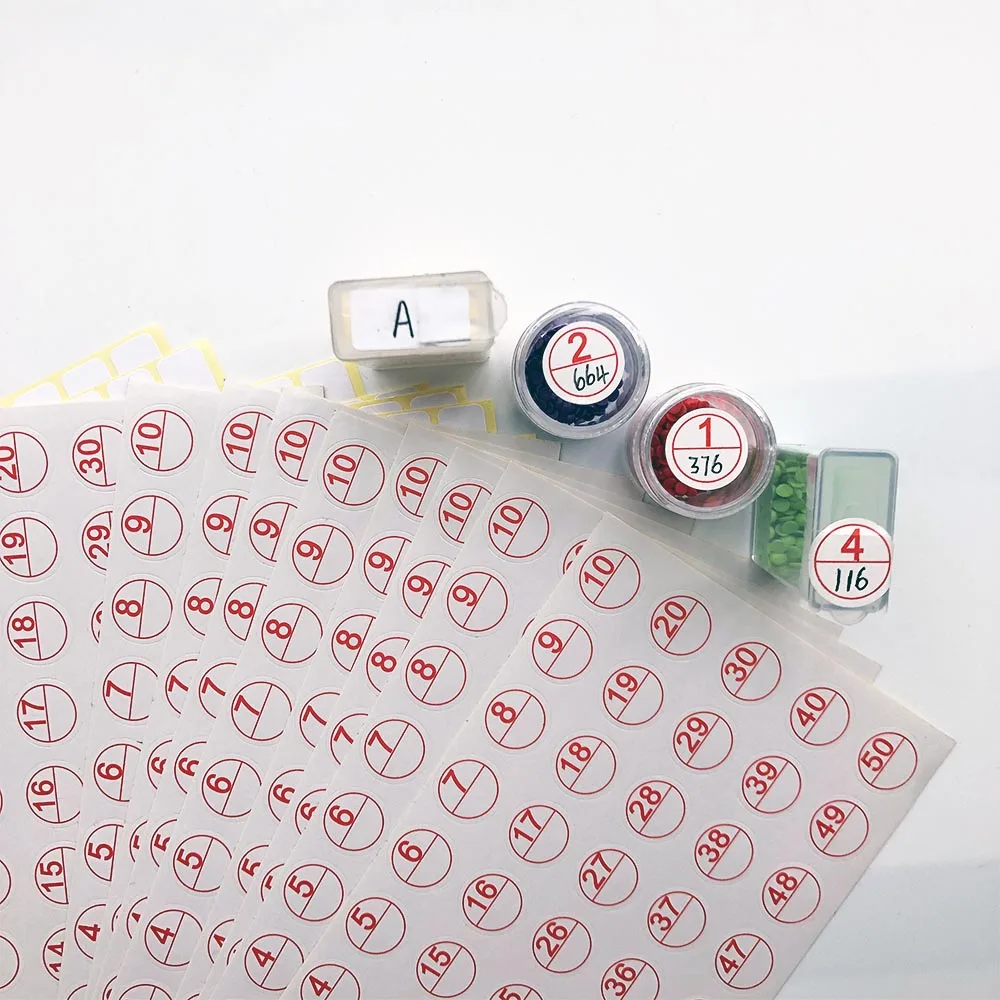 WKDP 1000 шт. наклейки с круглыми цифрами для алмазной живописи инструмент рисования