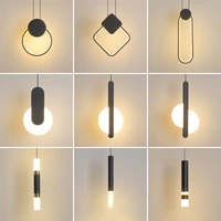 novelty nordic led pendant lights for living room bedroom bedside bar wall decor lighting geometry hanging lamps kitchen fixture