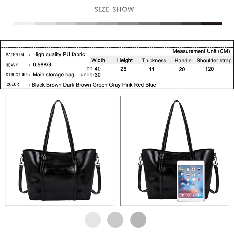 Большая сумка через плечо из искусственной кожи модная Повседневная