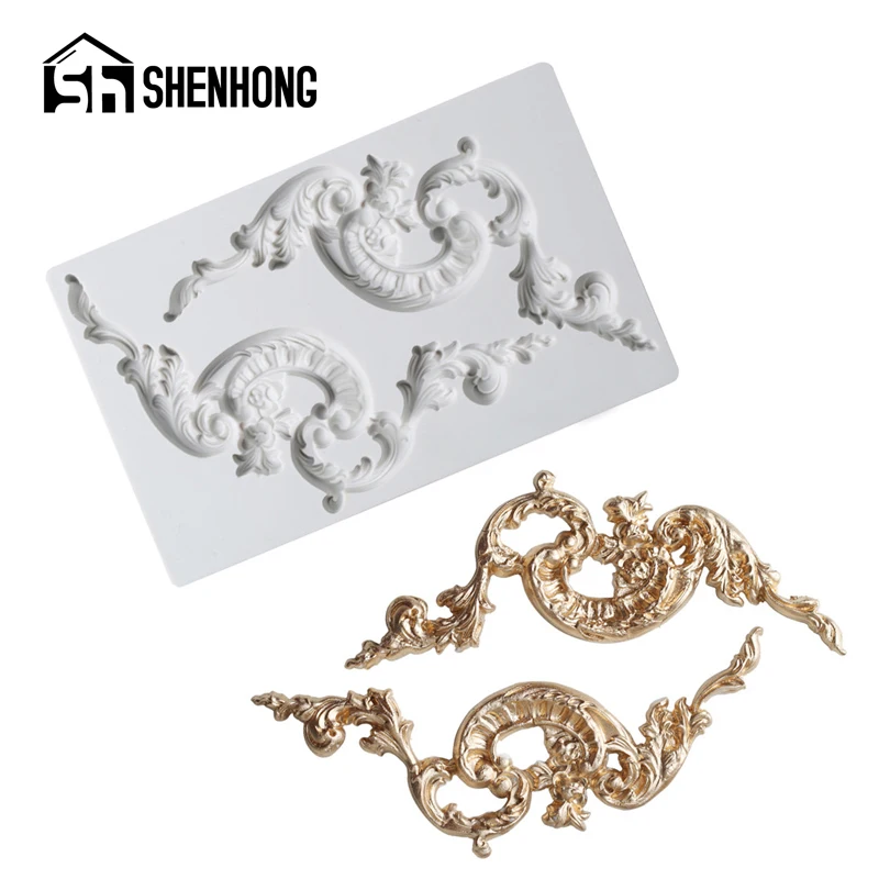 

SHENHONG инструмент для украшения торта, европейская рельефная силиконовая форма для помадки, рельефная свадебная форма Sugarcraft, форма для выпеч...
