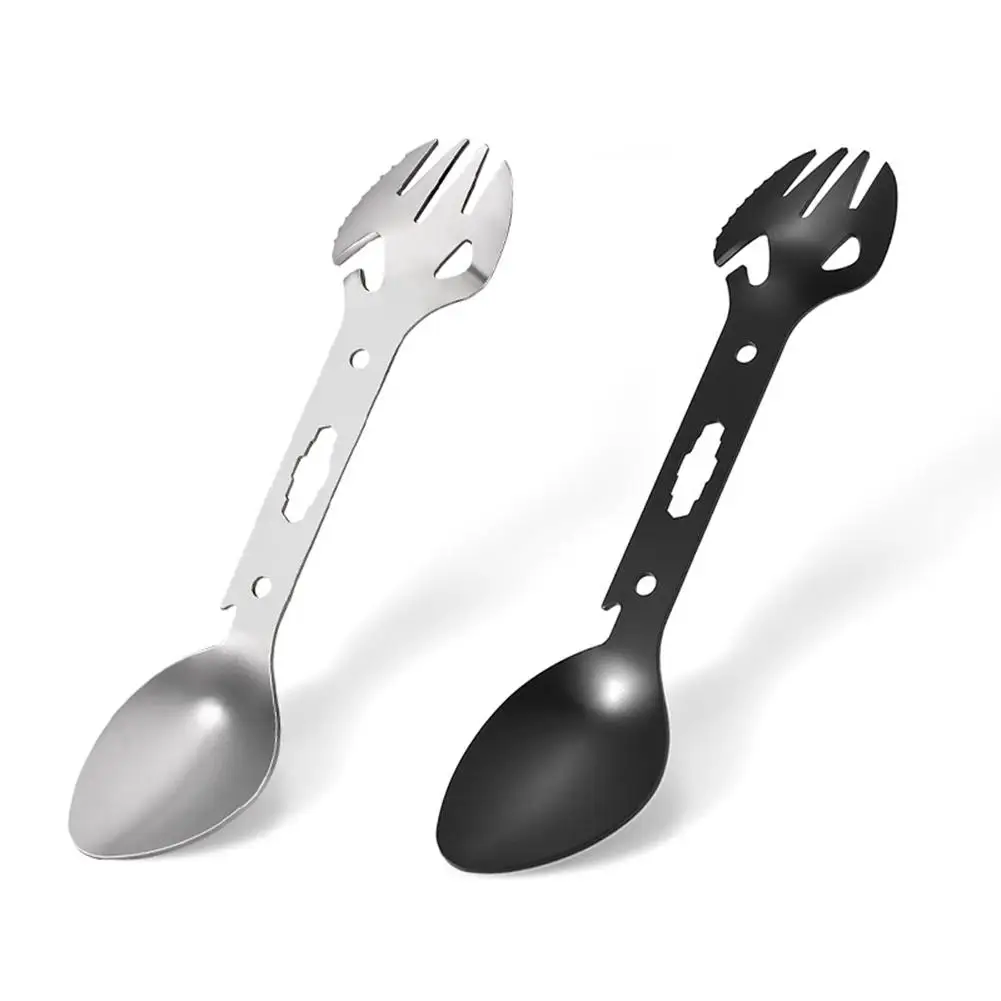 6-in-1 Dinner Spoon Fork Titanium Spork with Bottle Opener Lightweight Outdoor for Travel Camping Backpacking | Спорт и развлечения