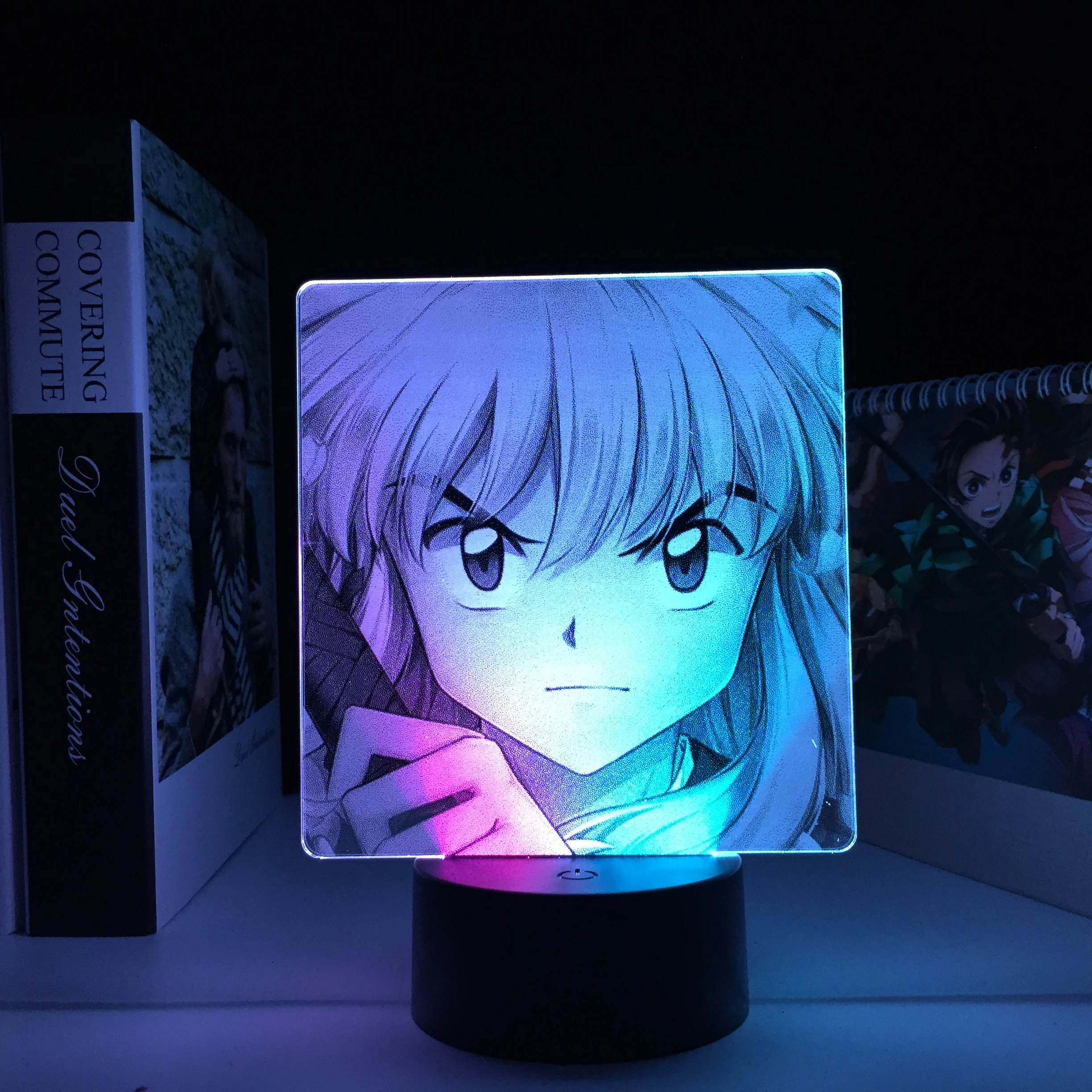 

Two Tone Colorful Manga LED Acrylic Lamp Anime Inuyasha Figure LED Night Light 2 Colors Lamp for Birthday Gift Bedroom Decor