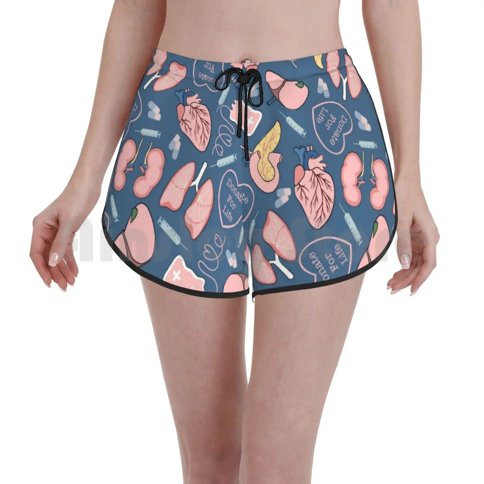

Шорты для плавания Donate For Life, женские пляжные шорты для пожертвования органов, хирургии, сердца, печени, поджелудочной железы, крови, медсест...