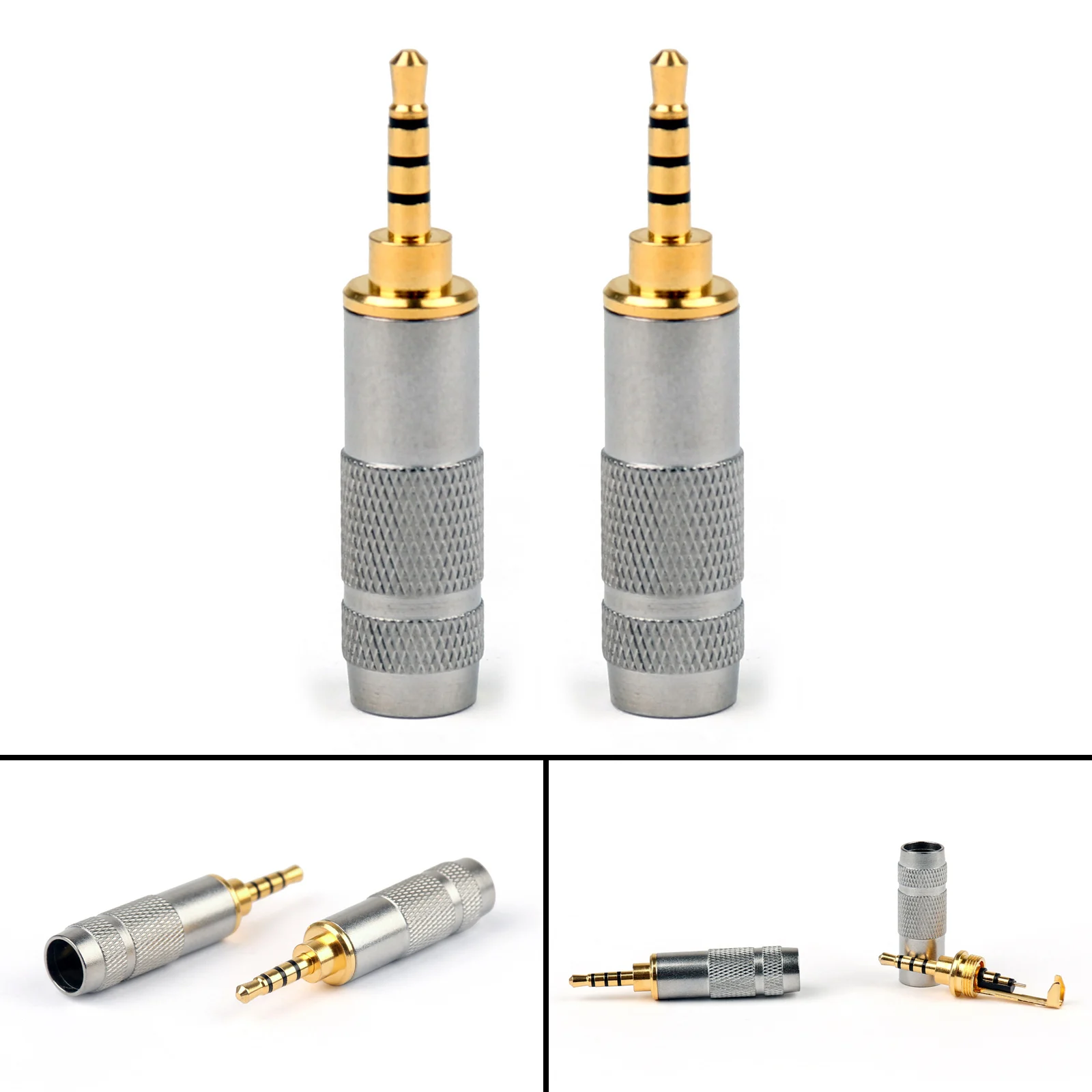 

Artudatech 20 PCS 2.5mm Stereo 4 Pole Repair Headphone Plug Cable Audio Solder DIY Connector Jack Parts