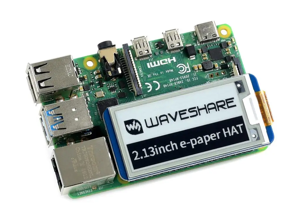 2,13 дюймов e-paper HAT разрешение 250x122 со встроенным контроллером SPI интерфейс для Raspberry Pi поддерживает частичное обновление
