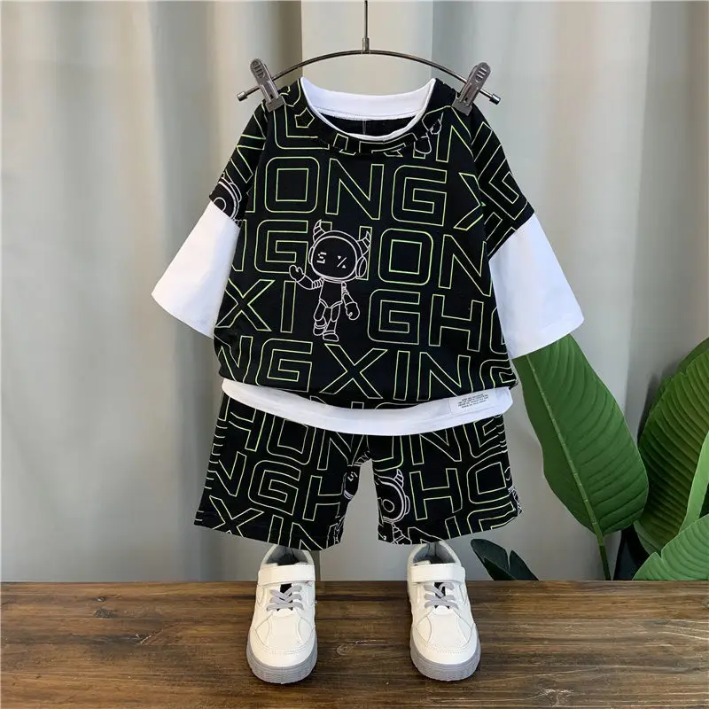 Рубашка и шорты с коротким рукавом для мальчиков на возраст 2-10 лет |