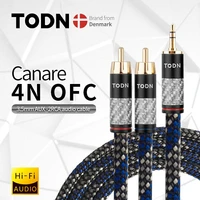 Canare 3 5mm jack 2RCA OFC audio cable aux rca HIFI stereo for amplifier  mobile phone  computer  desktop audio