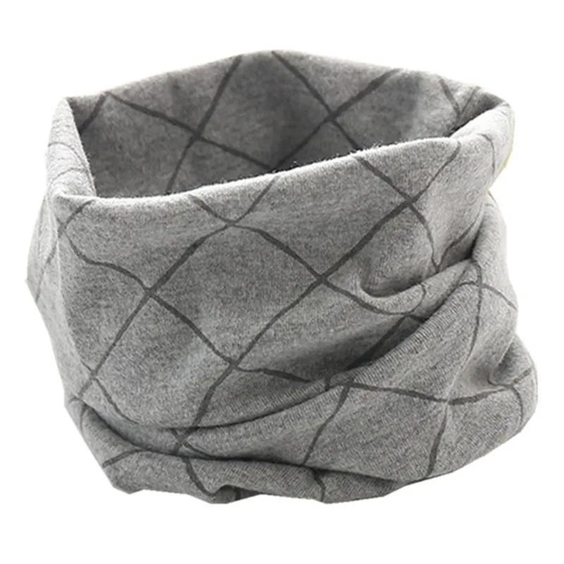 grid grey "из хлопчатобумажной ткани для мальчиков и девочек, шарф для девочек, для мальчиков Слюнявчики осень-зима теплые детские воротники шеи-хомут с круглым воротником для мальчиков и девочек шейный платок - Цвет: grid grey