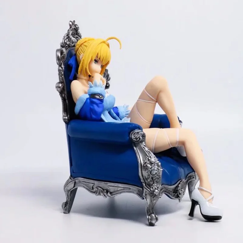 Экшн фигурка из аниме Fate/stay Night Altria Pendragon Saber трон пижама 16 см ПВХ коллекционные