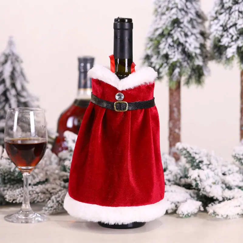Q2- skirt Год подарок Санта Клаус винная бутылка пылезащитный чехол Xmas Noel рождественские украшения для дома Navidad декор для обеденного стола - Цвет: Q2- skirt
