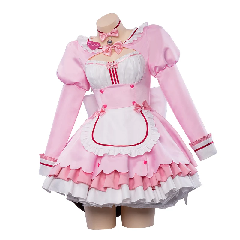 Аниме игра Nekopara шоколад горничная Платье Кот Neko сексуальная розовая униформа