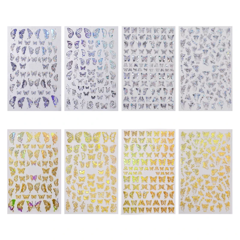 

8 Sheets Epoxy Resin Mold Filler UV Filling Butterfly Stickers DIY Crafts Making Filler Decal DIY Art Crafts Decorations M7DD
