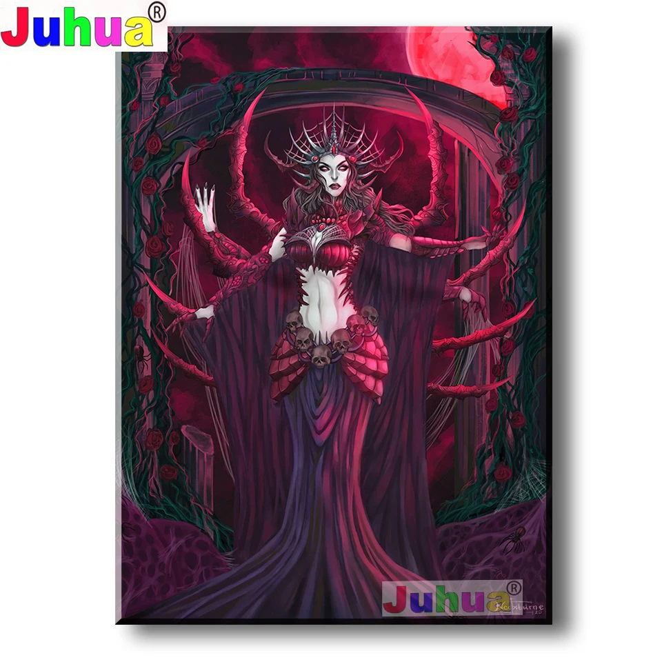 

5D Diy алмазная живопись камни в форме ромба "Темноты демон женщина" Стразы картина Алмазная вышивка Готический Алмазная мозаика для девочек