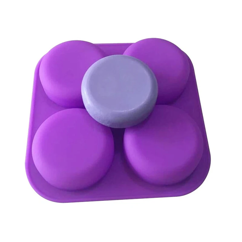 

Cake Decorating Tools Chocolate Fondant Muffin 4 Cavity Round Circles Silicone Soap Molds Baking Soap Molds Heat Resistant
