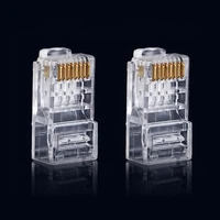 100pcs rj45 8p8c cat6 crystal head modular plug gold plated network connector