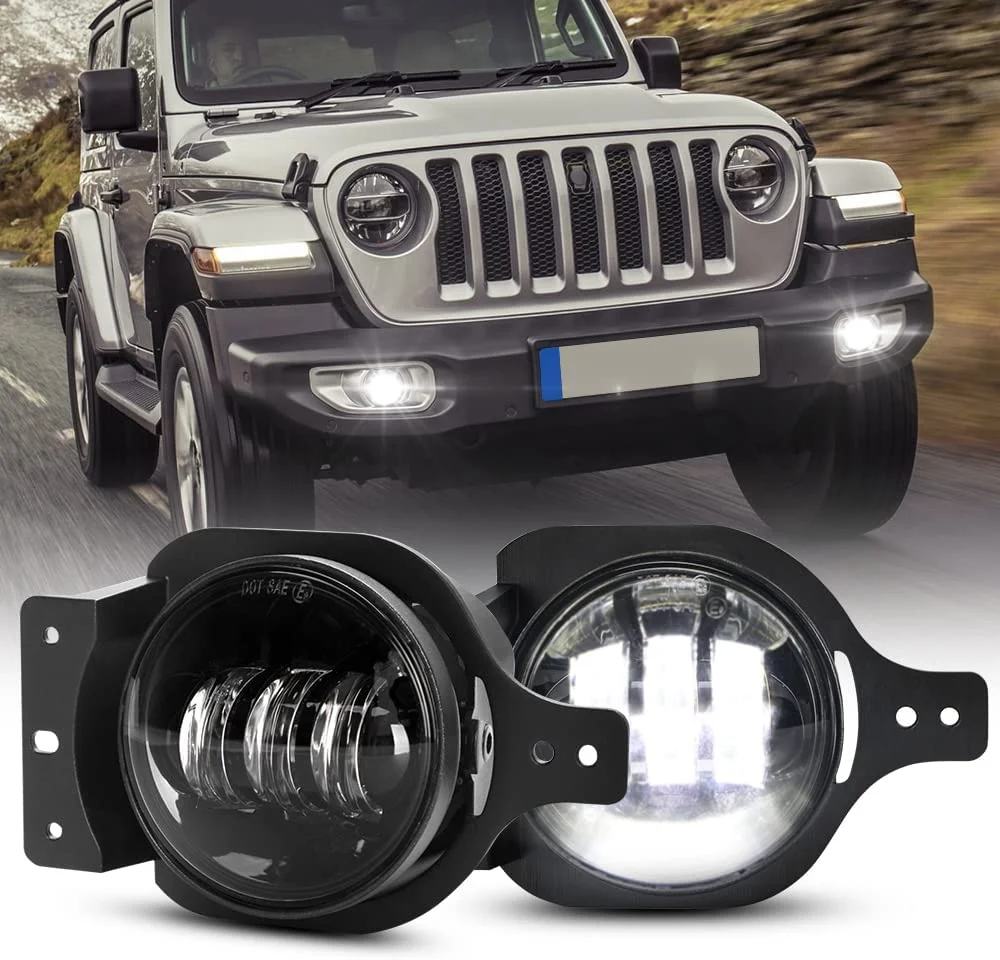 

Светодиодные противотуманные фары 30 Вт 4 дюйма с поворотным кронштейном DRL Halo для Jeep Wrangler JL 2018 2019 4 дюйма JL передний бампер ангельские глазки
