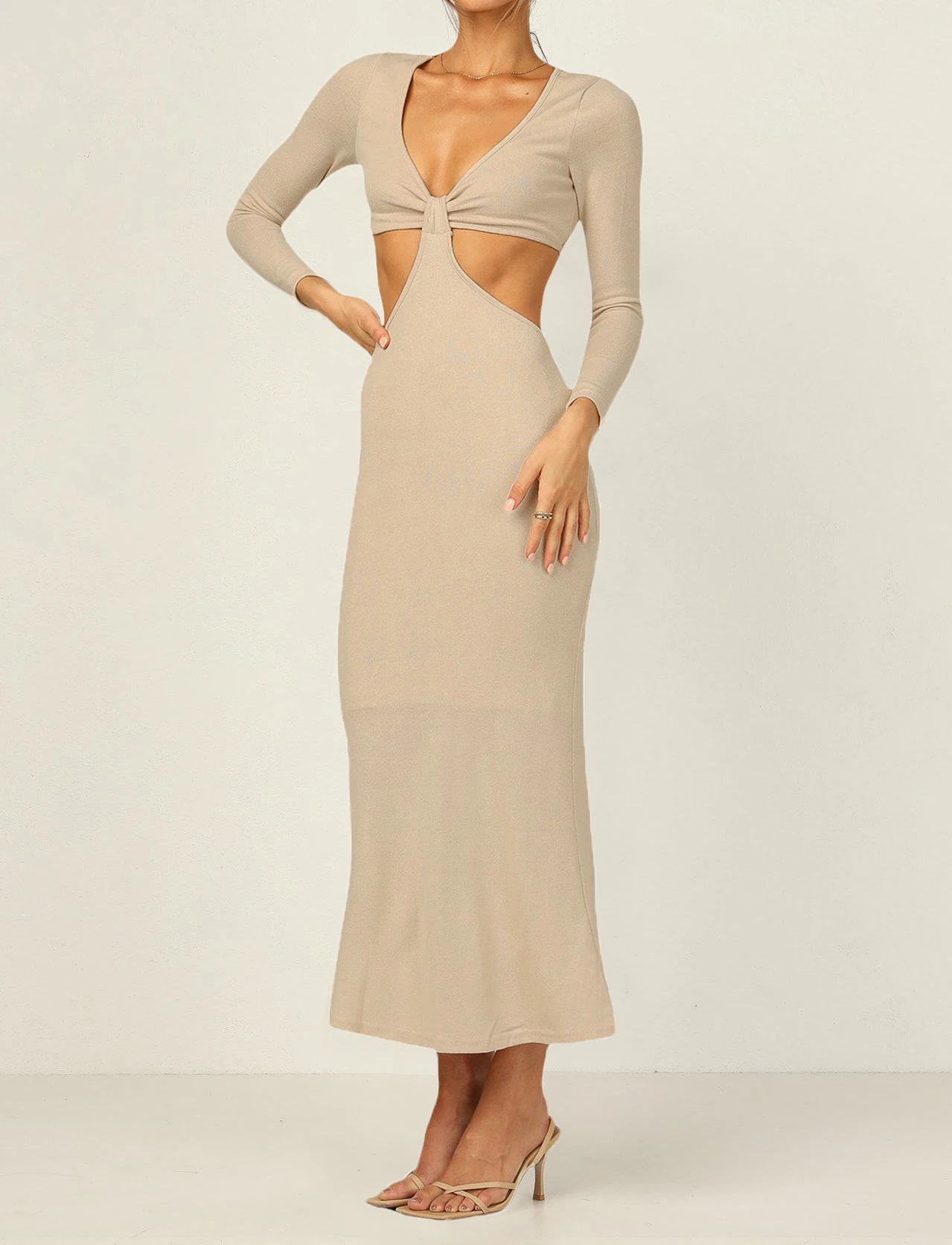 

Gaono Summer New Fashion Women Sexy Sheath Fold Skirt Dress Vestido Button-Down Solid Color Long Sleeve Lapel Hot Outfits