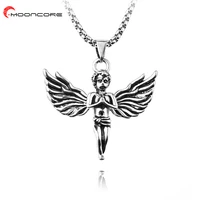 mooncore fashion mens necklace pendant vintage angel hip hop party club neck jewelry personal sweater chain accessories gift