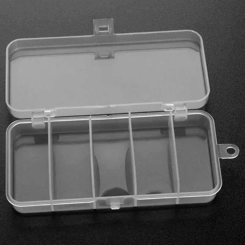 

5 Compartments Storage Case Box PVC Fishing Lure Spoon Hook Bait Tackle Box