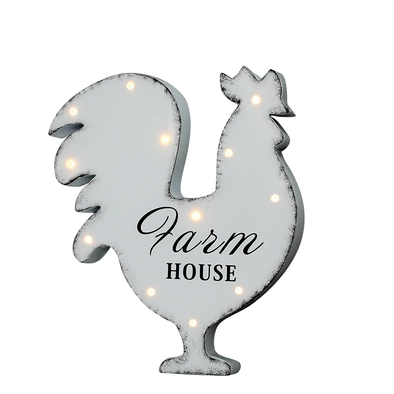 Letter chicken Hinnixy, мультяшный ночной Светильник для детей, детская спальня, настенная декоративная настольная лампа, скандинавский светильник, детский деревянный светодиодный светильник - Испускаемый цвет: Letter chicken