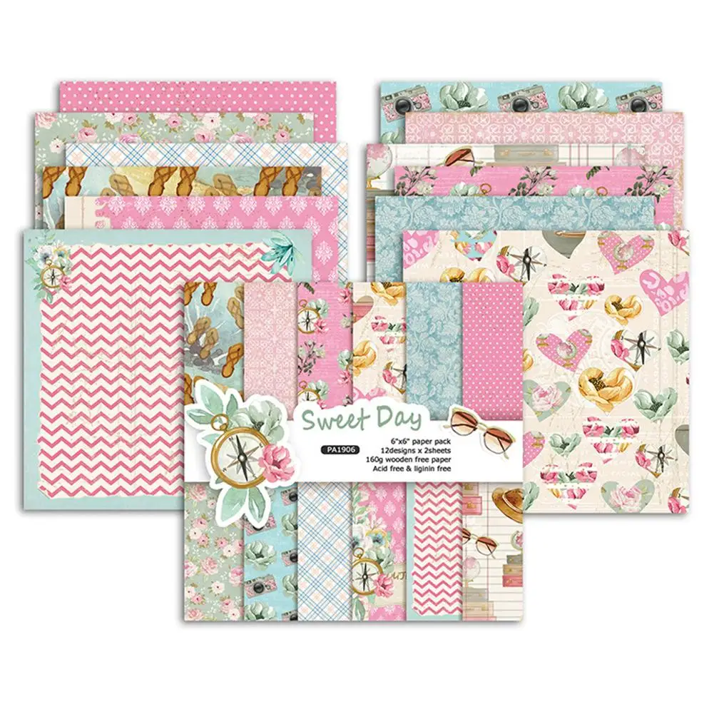 24 шт./компл. DIY альбом бумажный для фона изготовление бумажных карточек фоновая