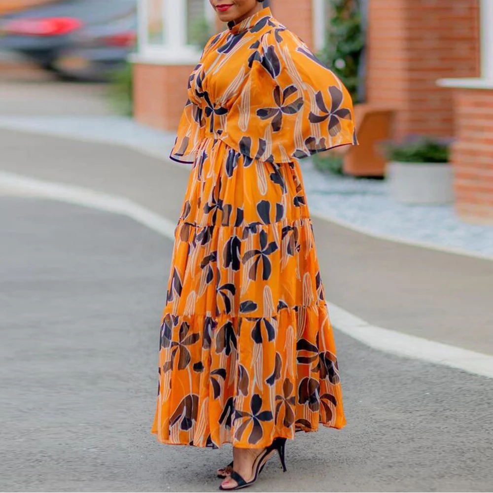 Платье-Макси Шифоновое в африканском стиле для женщин
