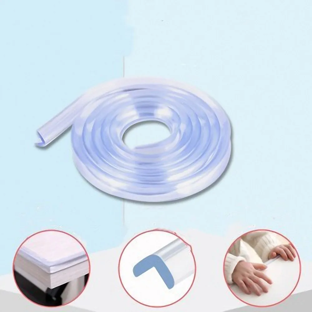 light blue Прозрачная угловая защитная полоса для стола, защита от детей, мягкая силиконовая накладка для мебели, детские товары - Цвет: light blue