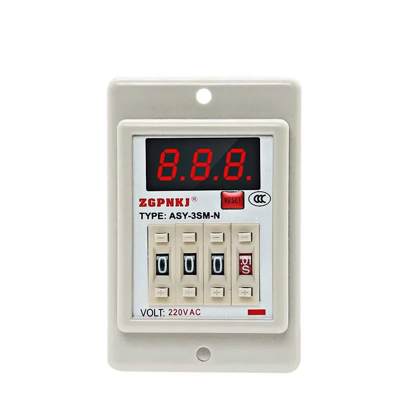 

12VDC/24VDC/110VAC/220VAC/380V Digital Power On Time Delay Relay Timer 0.1s-999m LED display ASY-3SM 8 pin panel installed DPDT