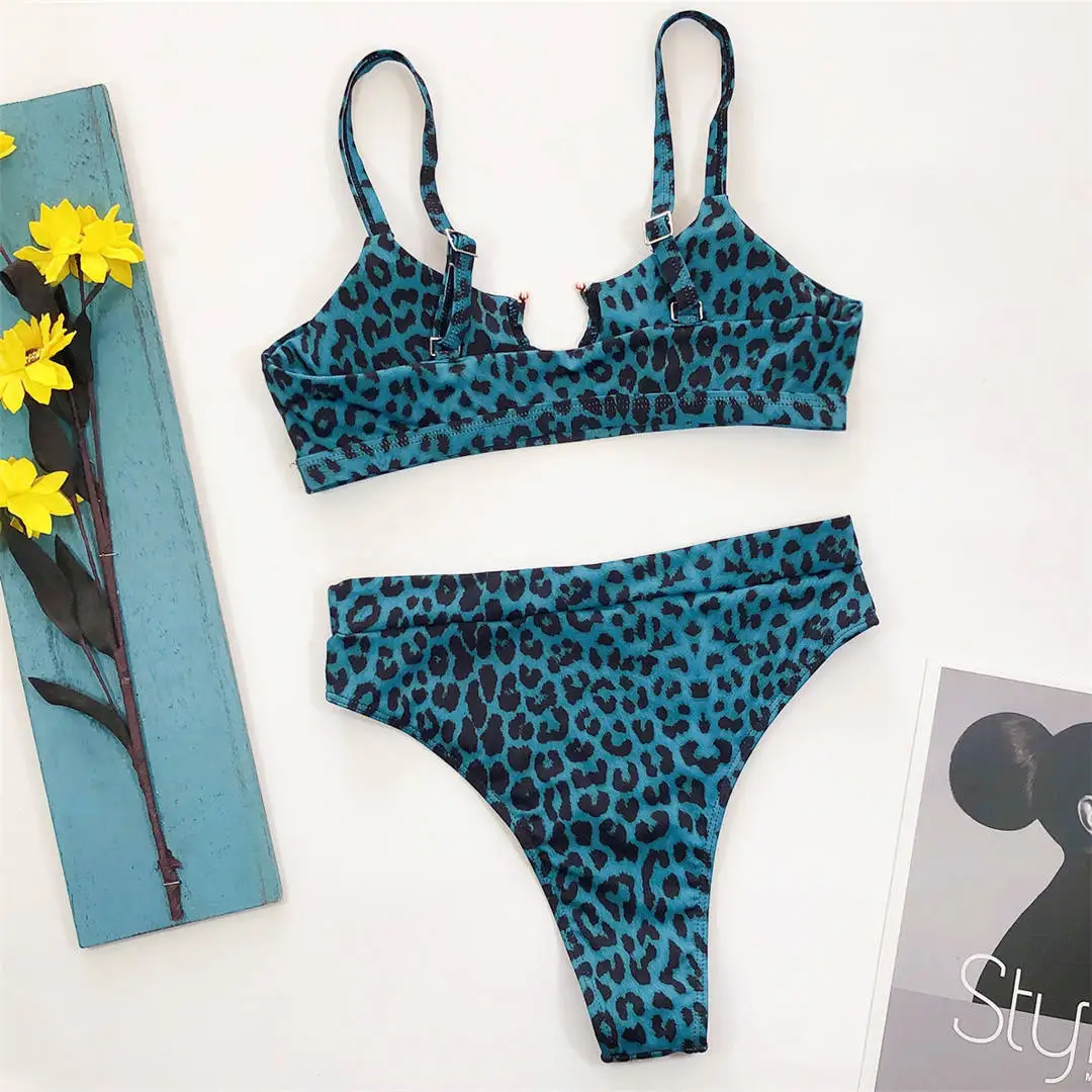 

2020 Sexy Women High Waist Bikini Swimsuit Swimwear Female Bandeau Snake Printed Brazilian Biquini Bikini Sets Bathing Suit