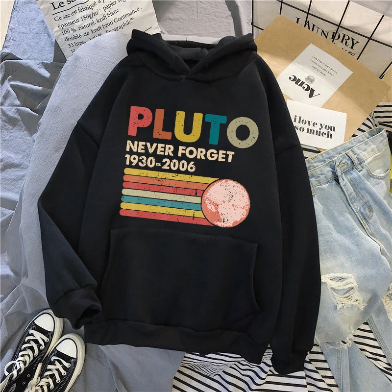 

Never Forget Pluto Printed Man Hoodies Streetwear Men Pullovers Vintage Hoodie Oversized Sweatshirt Female Male Hoody Clothing