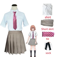 anime tokyo revengers tachibana hinata cosplay costume jk school outfits shirt tie skirt socks suit
