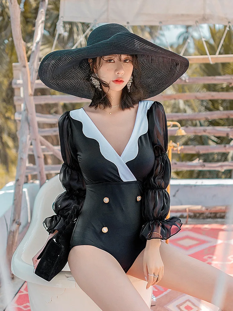 

Женский купальный костюм бикини цельный купальник Танкини с высокой талией женские купальные костюмы с защитой от сыпи Новинка 2021 Лето кор...