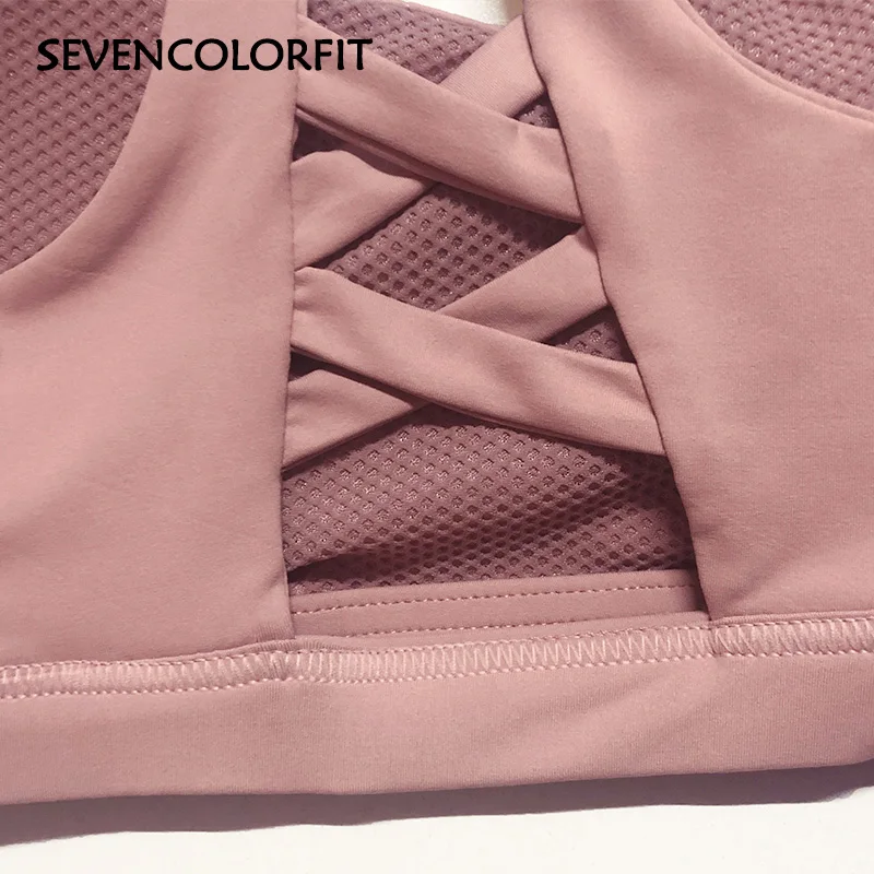 Sevencolorfit, спортивный бюстгальтер с высокой отдачей, бесшовный, для женщин, с подкладкой, пуш-ап, для тренировок, активная одежда, для фитнеса, тренажерного зала, йоги, спортивные бюстгальтеры, укороченный топ на бретелях