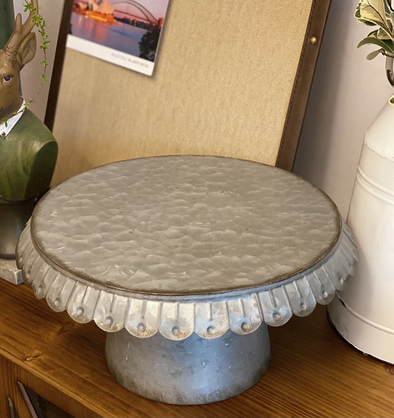 

Galvanized Zinc Vintage Retro Decorative Trays Stand