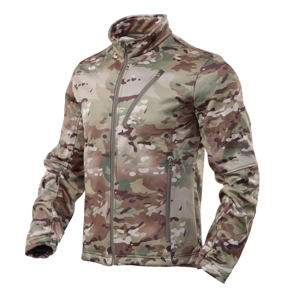 Warchief Tactical Fleece Jacket Men Soft Shell Wearproof Winter Army Camouflage Coat Airsoft Mountaineering Cycling Windbreakers