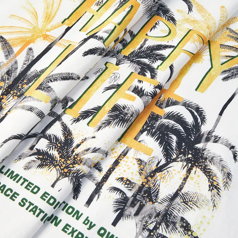 

Men's short sleeve T-shirt men's fashion coconut printed cotton T-shirt summer men's fashion clothes 2551