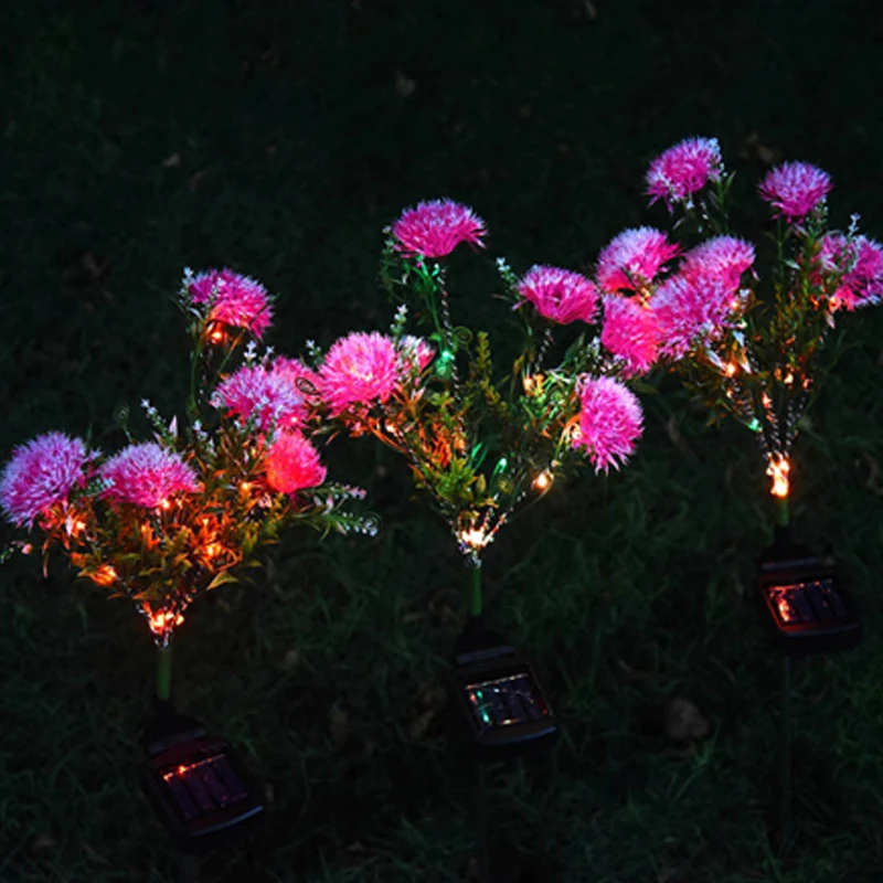 

Outdoor Solar Powered LED Light Waterproof Dandelion Flower Stake Lamp Easy-to-Install for Home Garden Yard Lawn Path decorate