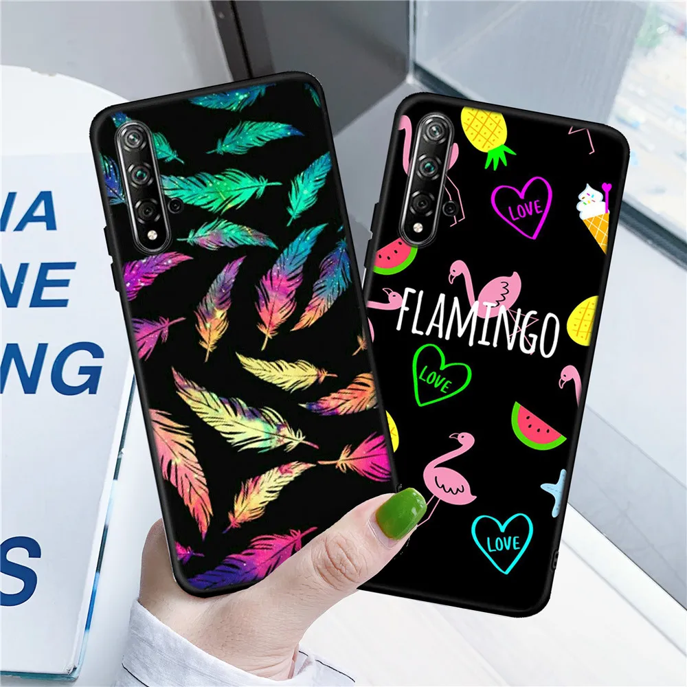Цвет цветы перо чехол для Honor вид 30 20 10 Lite 9A 9C 9S 9X Pro Чехол 8C 8X 8S 9 9i 10i 20i 20S V30 V20