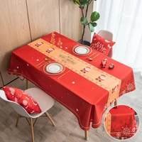 100x140cmchristmas tablecloth polyester rectangular table cloth on the table waterproof christmas decoration cover new year gift