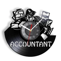accountant job office lady vinyl record wall clock finance department wall art decor bookkeeper silent quartz clock cpa gift
