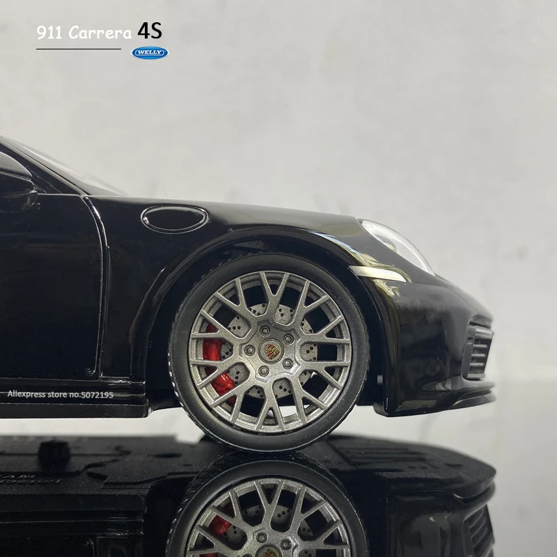 Модель автомобиля Welly 1:24 Porsche 911 carsierra 4s Спортивная Игрушечная модель из черного