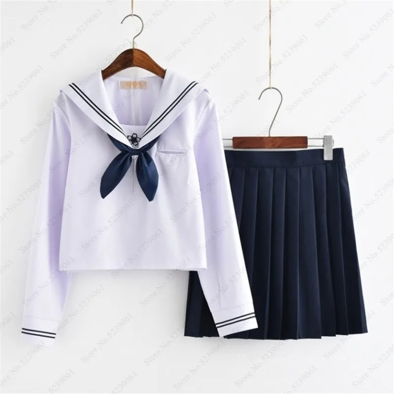 

Girl Short Skirt Japanese Style JK School Uniform Japan College Stage Dance Sailor Costume Pleated Anime Cosplay T-shirt Dresses