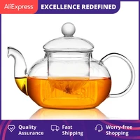 xiaomi high quality heat resistant glass tea potpractical bottle flower tea cup glass teapot with infuser tea leaf herbal