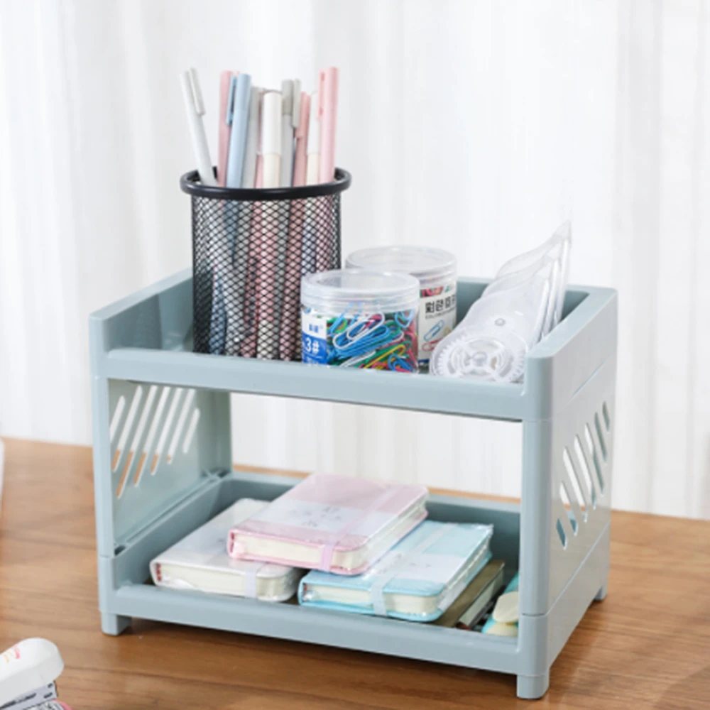 

Bathroom Double Layer Detachable Cosmetic Storage Rack Desktop Plastic Storage Rack Kitchen Counter Finishing Rack