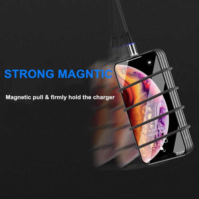 Магнитный кабель Micro USB Vanniso для быстрой зарядки и передачи данных 2 м 3 А iPhone X 7 Samsung